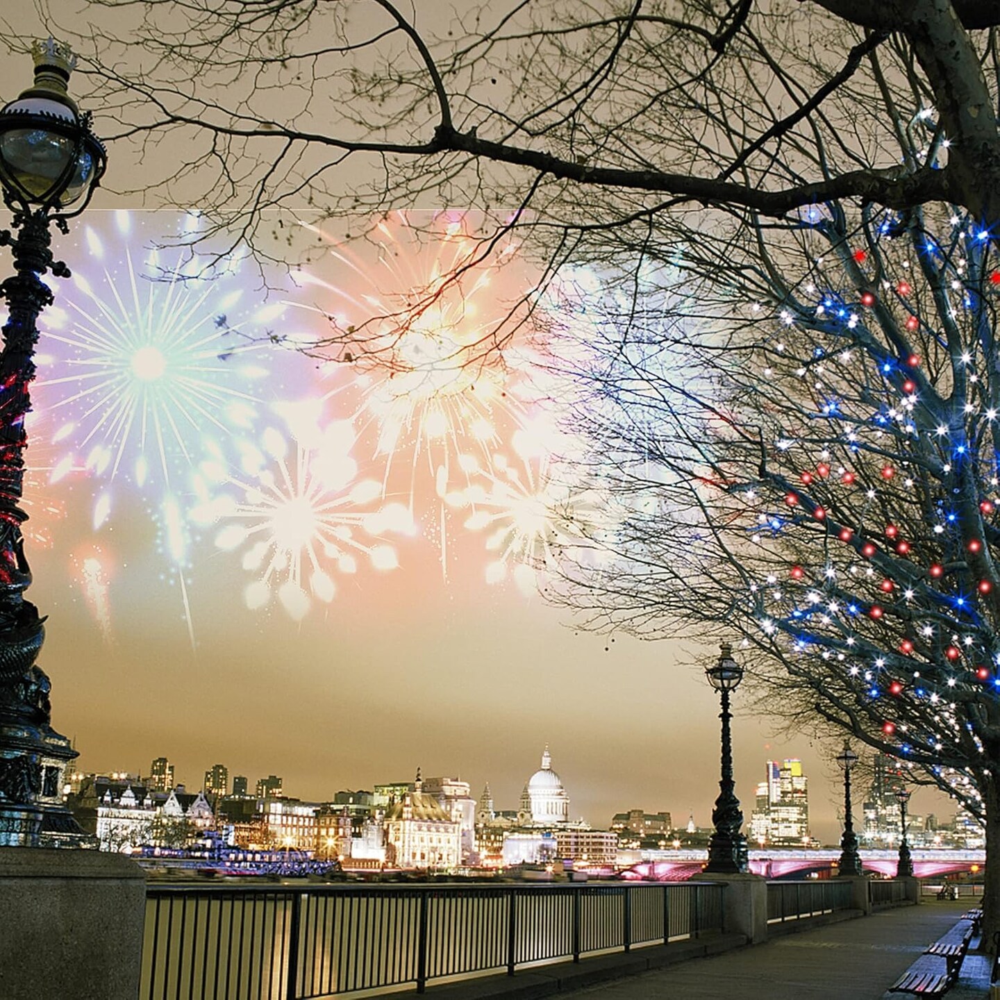 200 LED 66FT Fairy String Lights, July 4th Patriotic Light with 8 Lighting Modes, Mini Lights Plug in for Indoor Outdoor Independence Day Tree Holiday Party Decor, Red & Blue & White