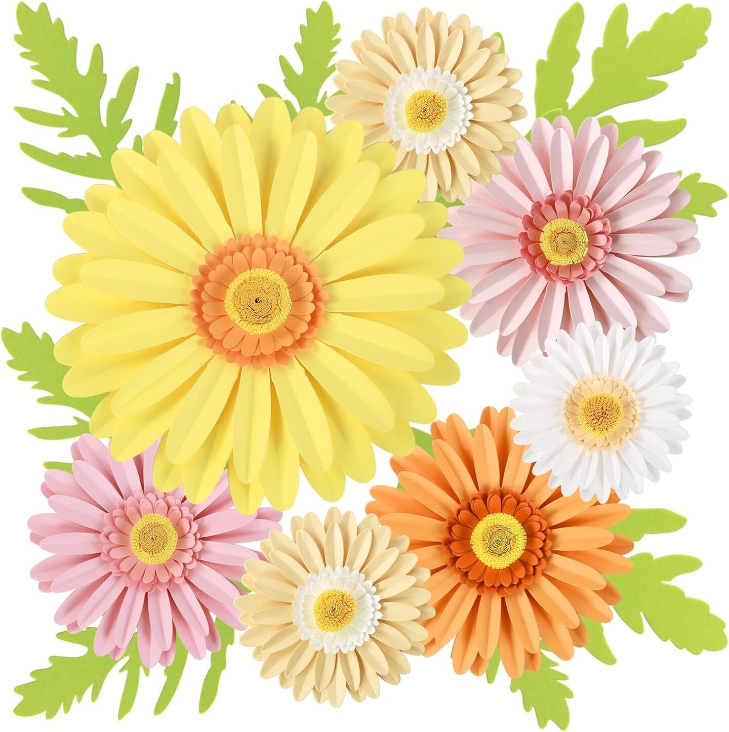 Spring Daisy Giant Paper Flower, 3D Large Flower Wall Decor, Artificial Flower for Backdrop Decoration