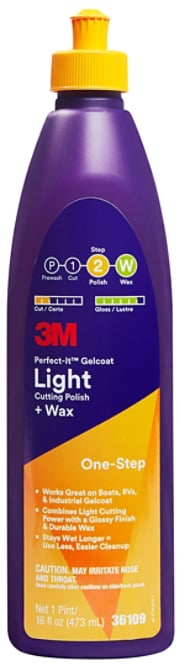 3M™ Perfect-It™ Gelcoat Light Cutting Polish + Wax, 36109, 1 pint (16 fl oz)