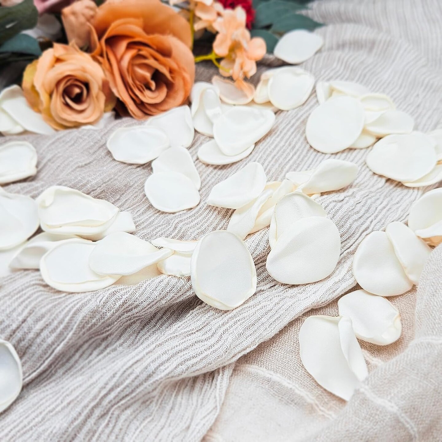 200Pcs Ivory Silk Rose Flower Petals for Valentaine&#x27;s Day,Wedding Flower Girl