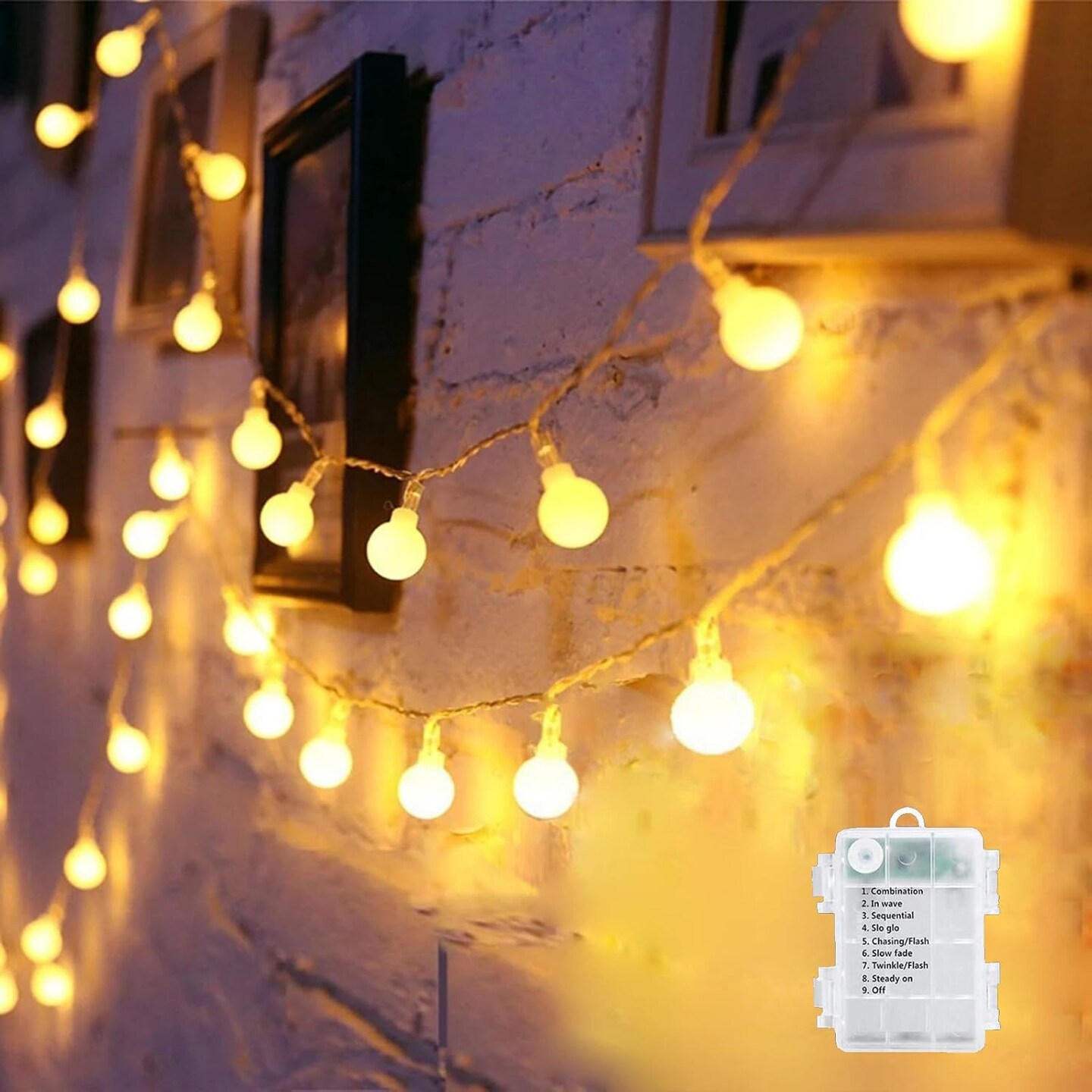Battery Operated String Lights 100 LED 40Ft Fairy Lights with 8 Lighting Modes Waterproof Twinkle Lights for Christmas Bedroom Wedding Party Xmas Tree Decoration