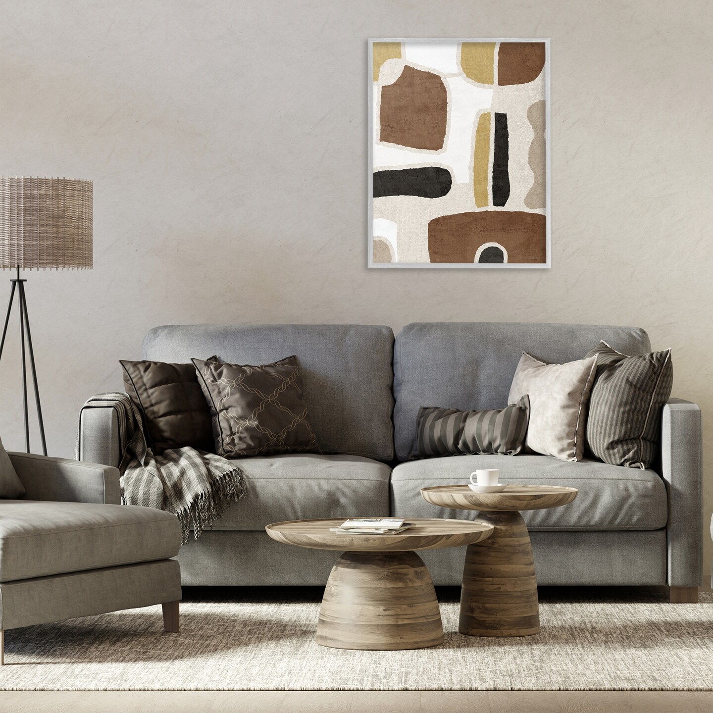 Stupell Industries Earthy Organic Shapes Framed Giclee Design by Amber Sterling