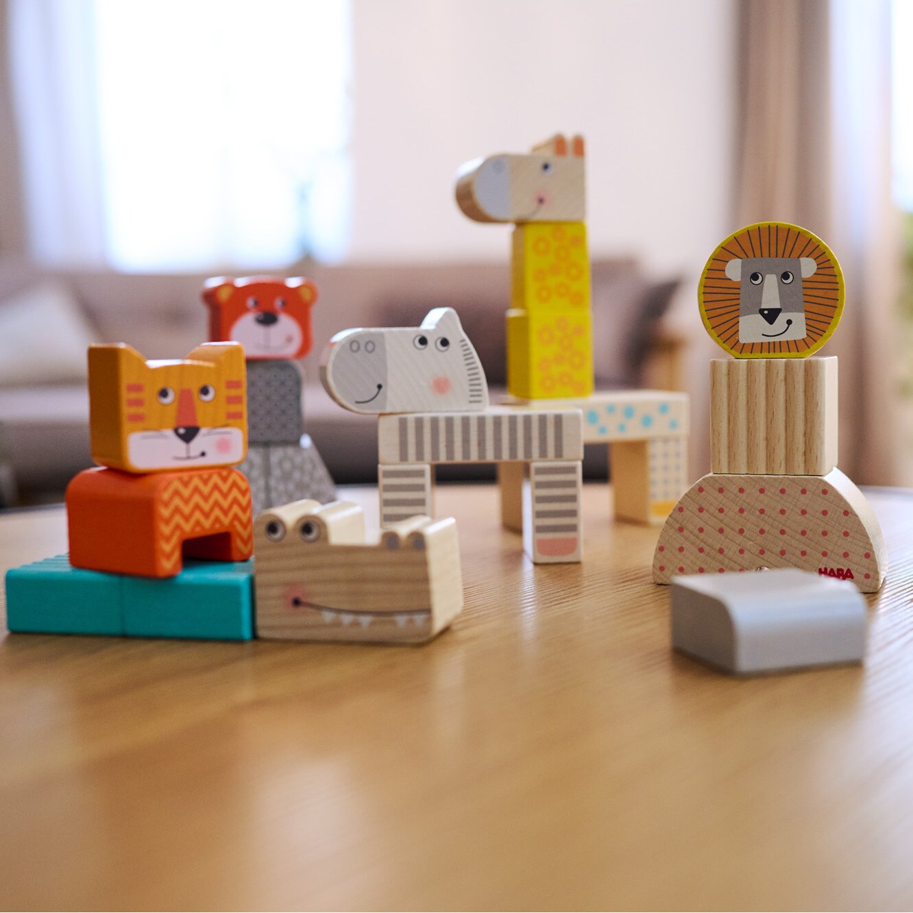 HABA Wooden Building Blocks Animal Parade - 25 Piece Wooden Toddler Toy Set for Ages 1-3 - Stacking Toys &#x26; Wood Blocks, Made in Germany
