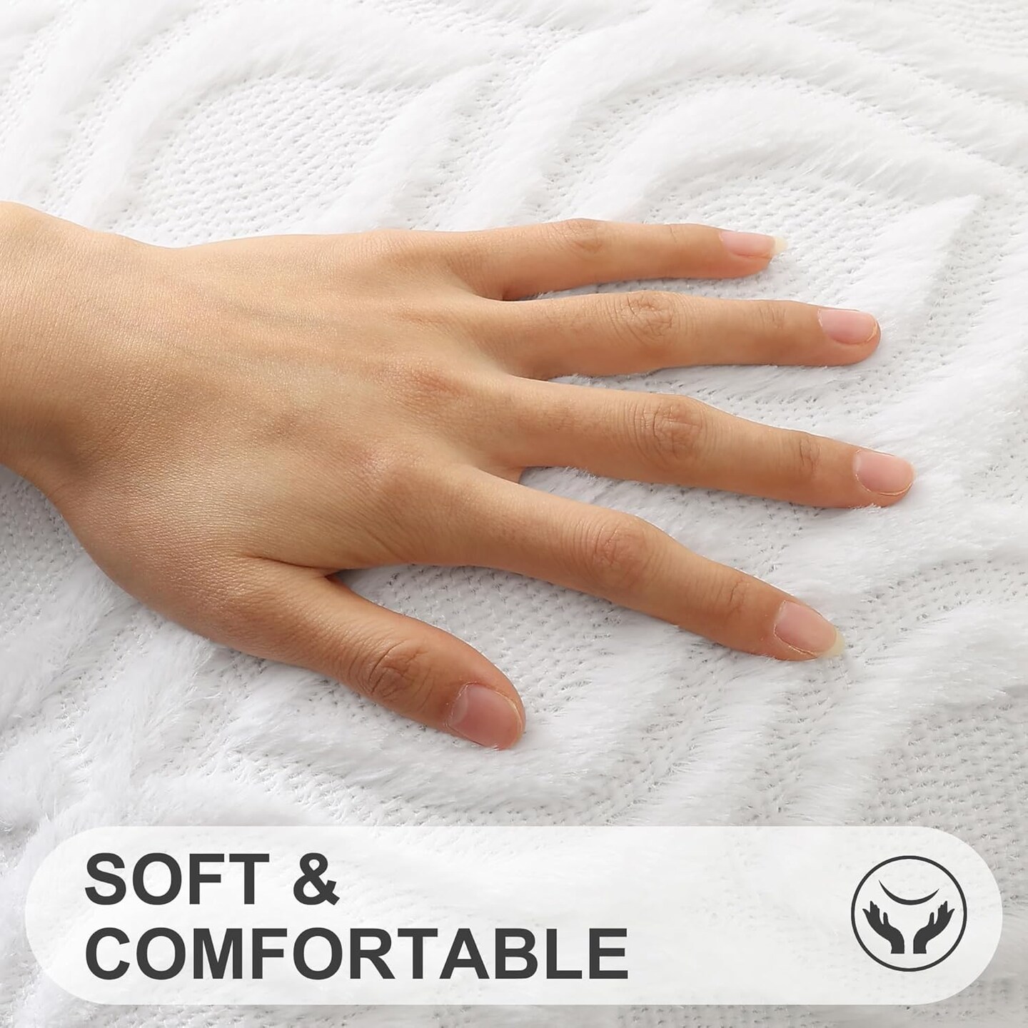 Throw Pillow Covers 18x18 Inch Set of 2, Soft Plush Faux Wool White Couch Pillow Covers, Spring Solid Dyed Accent Pillow Cases for Sofa Bed Living Room Home Decor