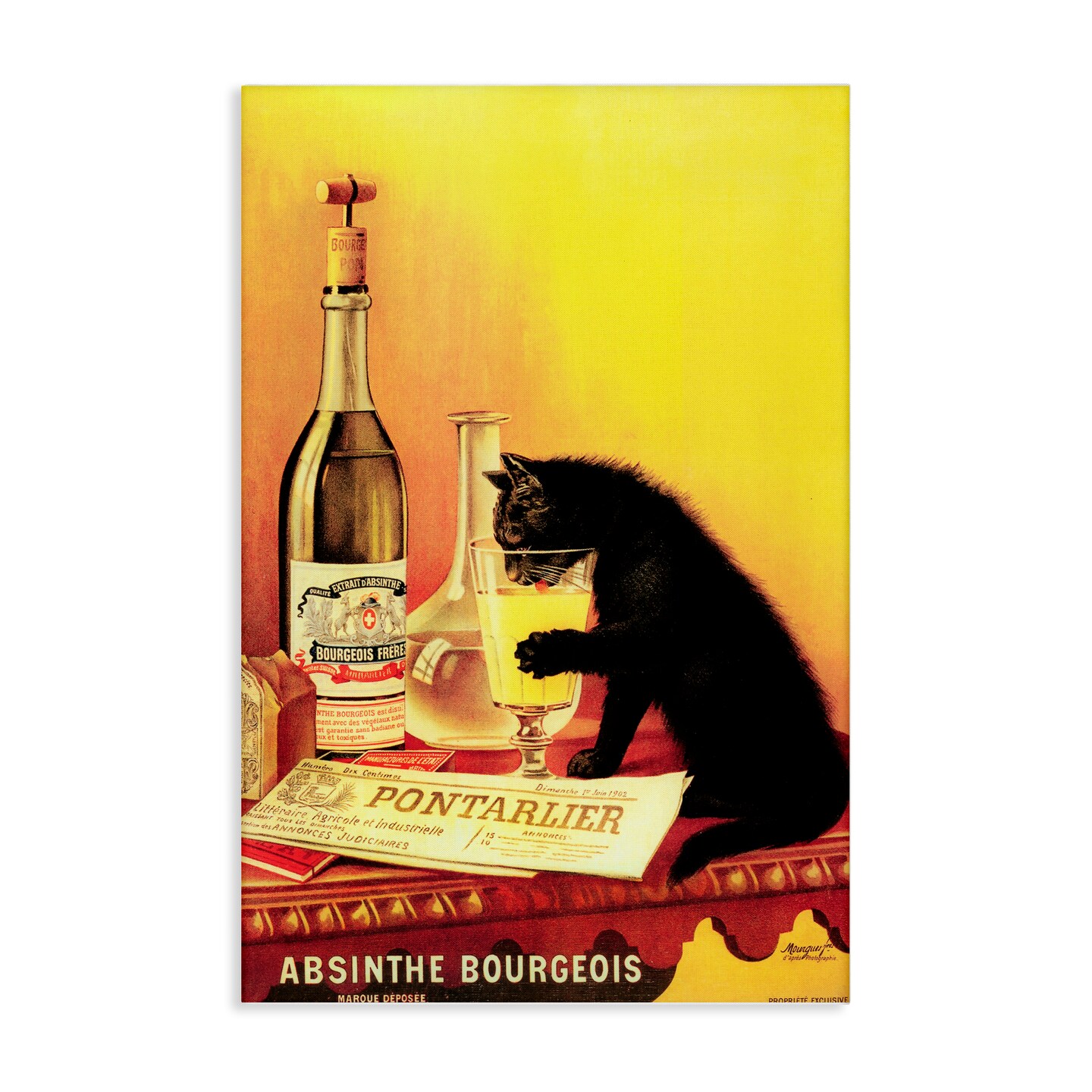 Stupell Industries Vintage Cat &#x26; Absinthe Canvas Design by Marcus Jules