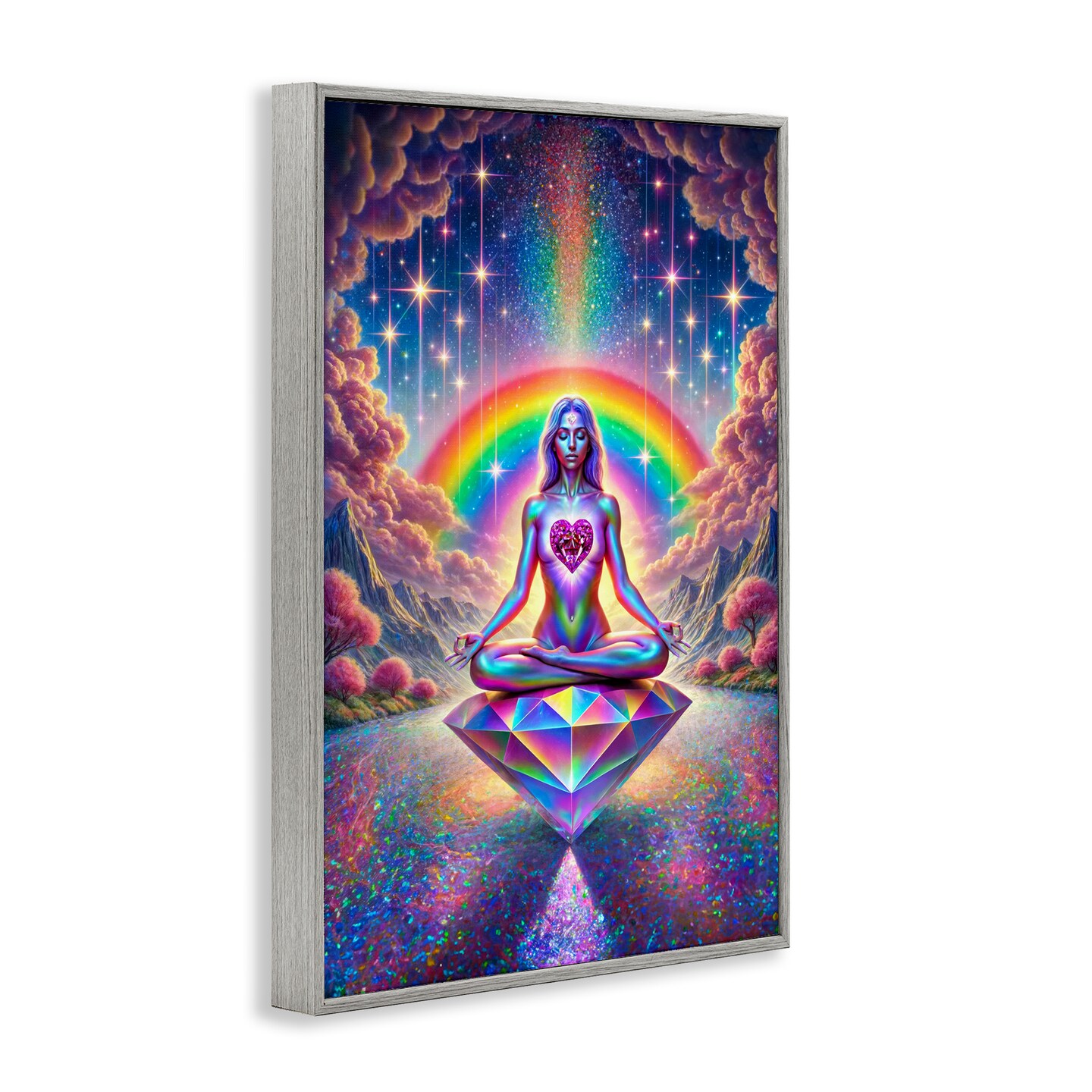 Stupell Industries Spiritual Enlightenment Meditation Framed Giclee Design by Spirit of the Rainbow
