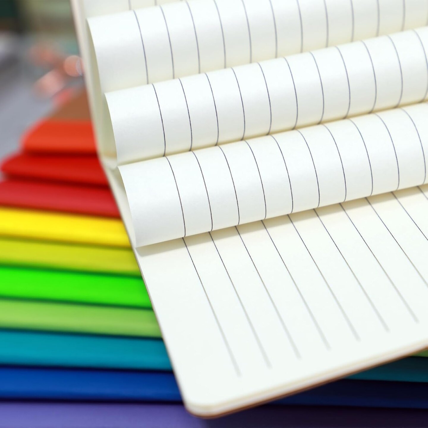12 Pack A5 Notebooks Bulk, Kraft Cover Lined Blank College Ruled Travel Journals with 12 Colors Rainbow Spines For Women Students, 60 Pages, 8.3&#x201D;x 5.5&#x201D;, for Home, Office or School Supplies