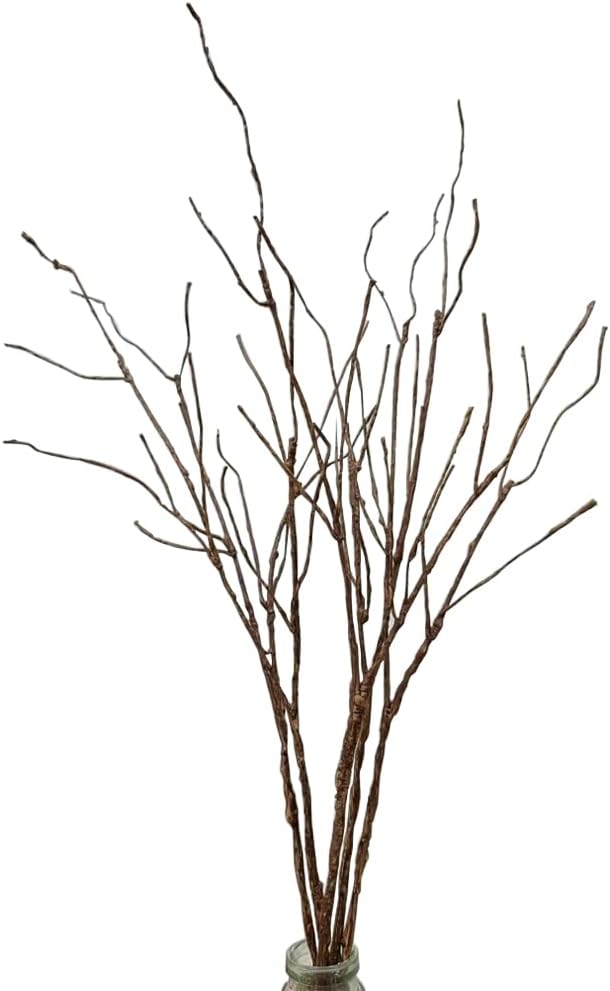 5PCS Artificial Lifelike Curly Willow Branches Decorative Dried Twigs, 25.9 Inches Fake Bendable Sticks Plastic Vines/Stems for DIY Greenery Plants Vases Home Office Party Decoration