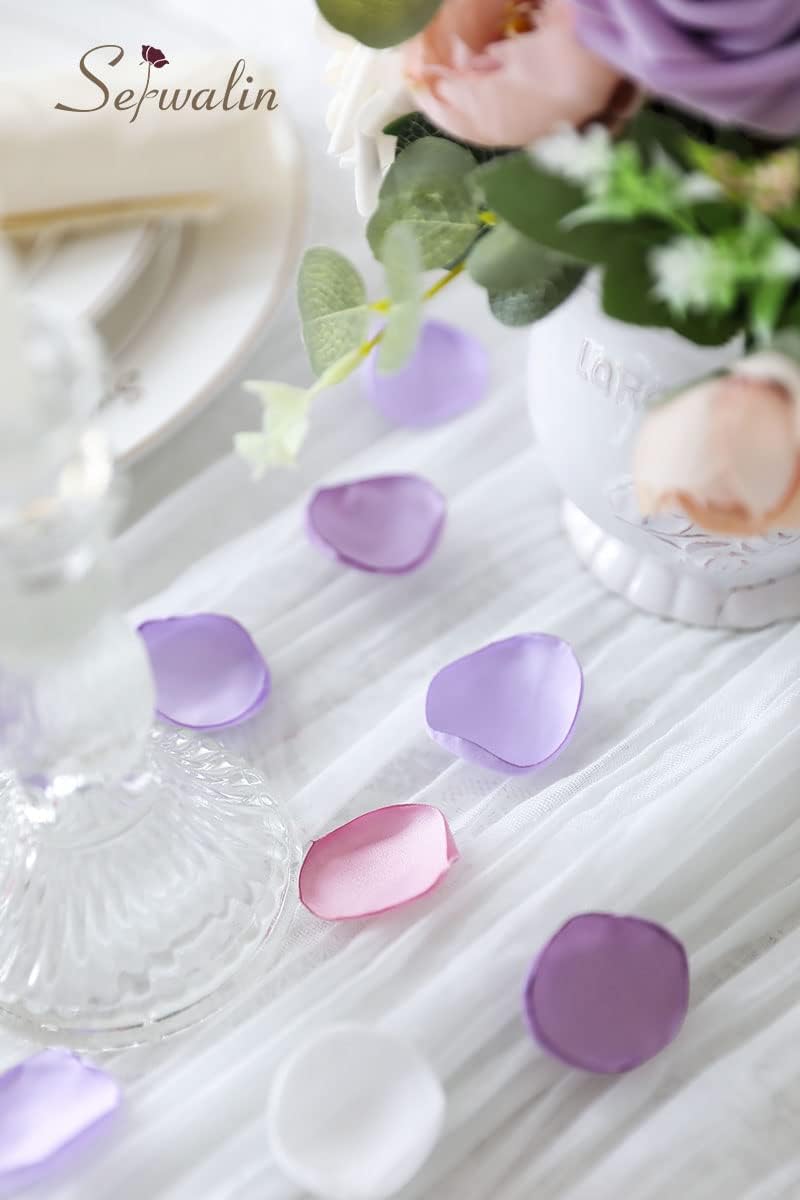 300Pcs Silk Rose Petals Artificial Flower for Weddings Proposal - Purple Pink for Romantic Night