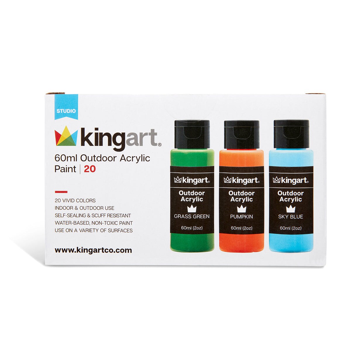 KINGART&#xAE; Outdoor Acrylic Paint, 20 Colors