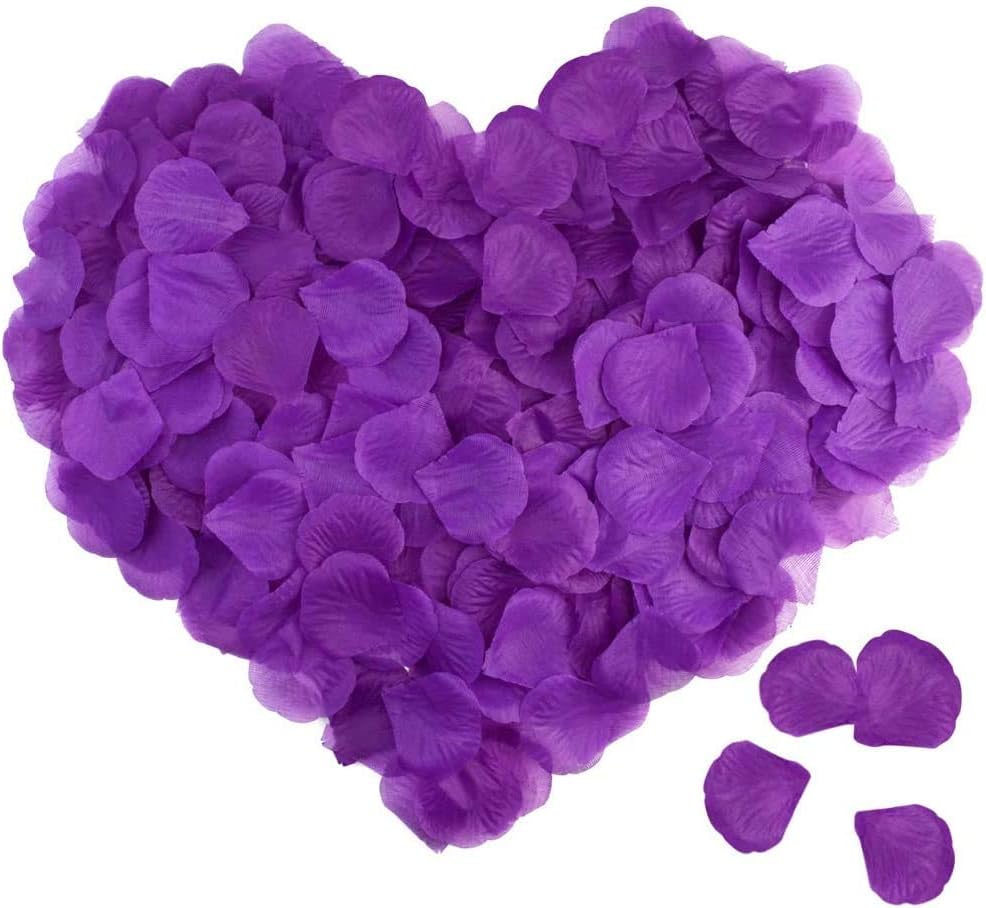 Rose Petals,1000 Pcs Aritificial Rose Petals,Purple Rose Petals for Weddings,Unscented Non-Woven Flower Petals for Wedding