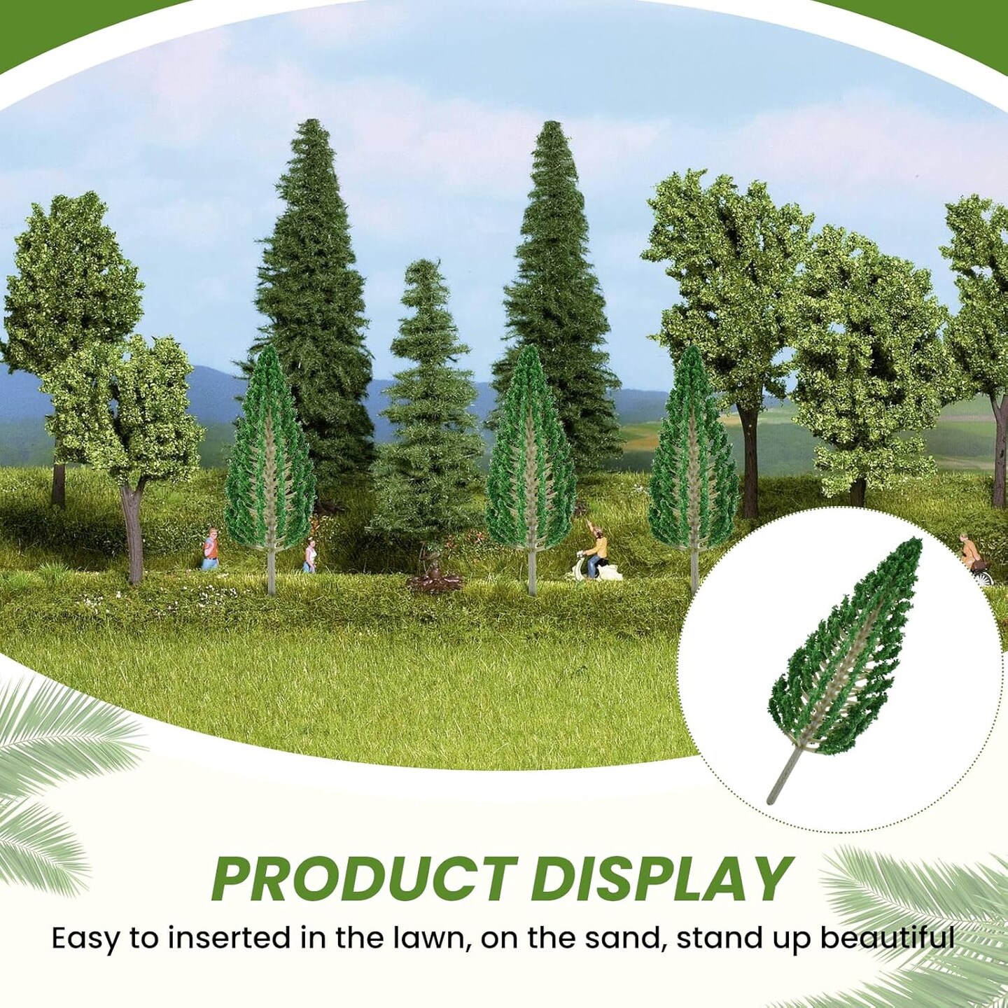 Garden Landscape Model Dark Green Pine Tree Model Scene Accessory for Making Architecture Sand Table and Station Platform Model