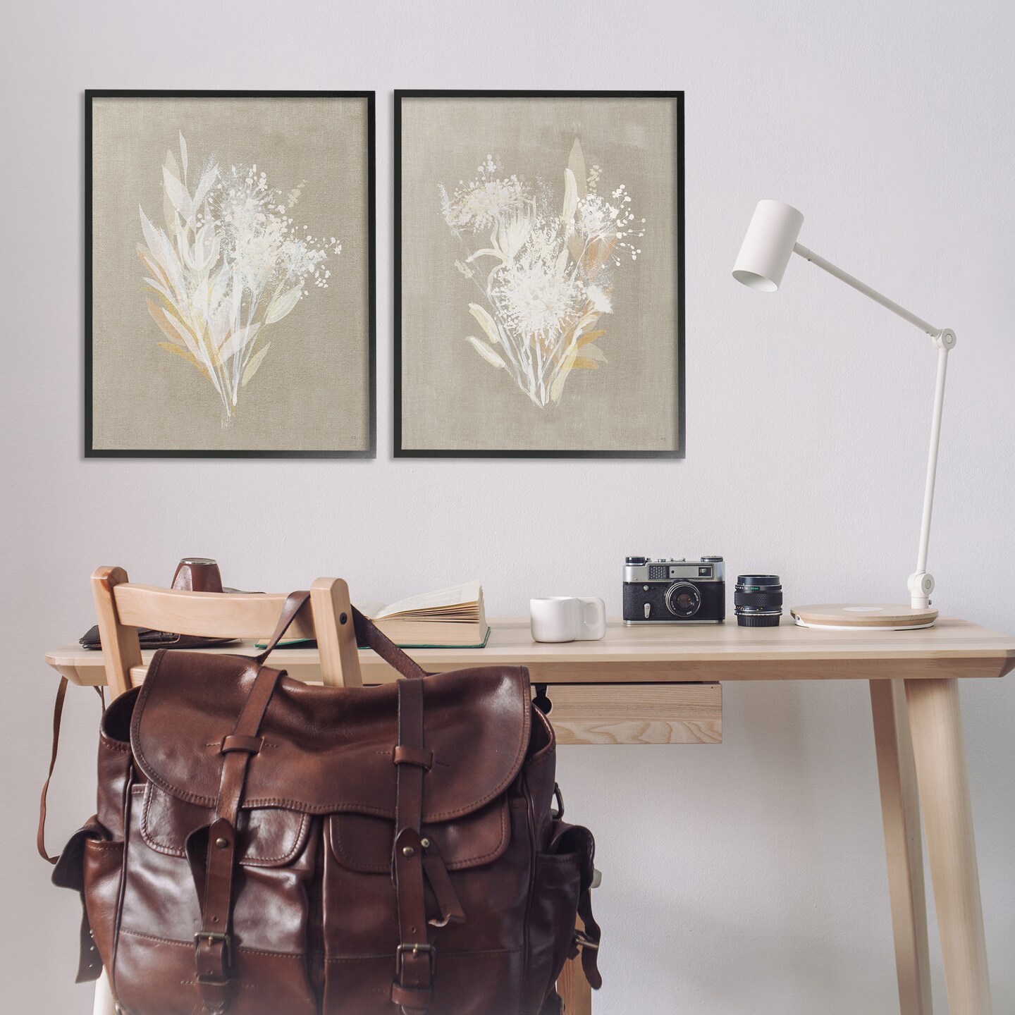 Stupell Industries Natural Herb Impression 2pc Framed Giclee Set Design by Susan Jill