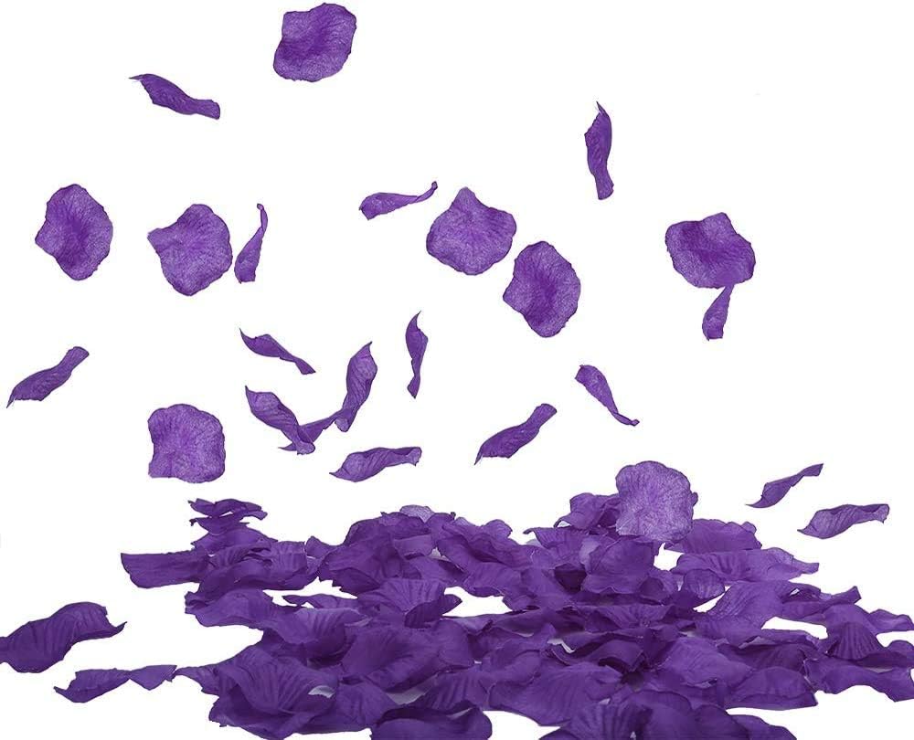 Rose Petals,1000 Pcs Aritificial Rose Petals,Purple Rose Petals for Weddings,Unscented Non-Woven Flower Petals for Wedding