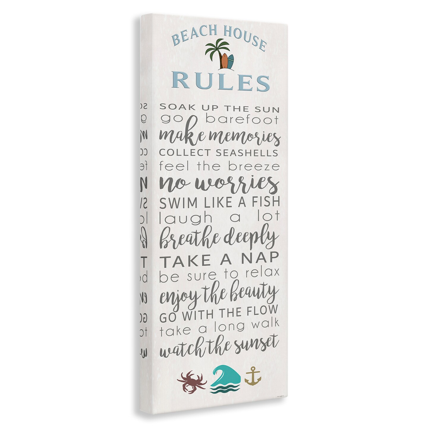 Stupell Industries Fun Activities Beach House Rules Canvas Design by Seven Trees Design