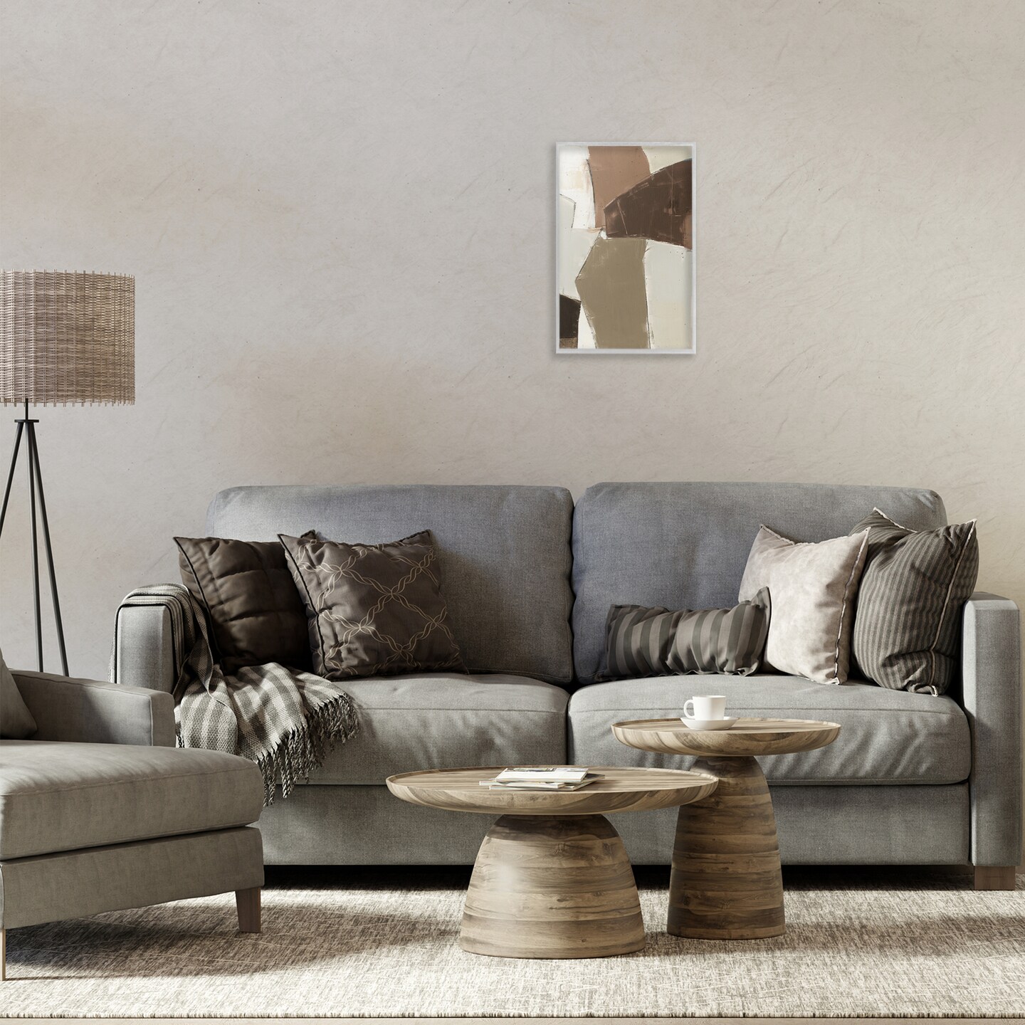 Stupell Industries Contemporary Neutral Earth Tones Framed Giclee Design by Kippi Leonard