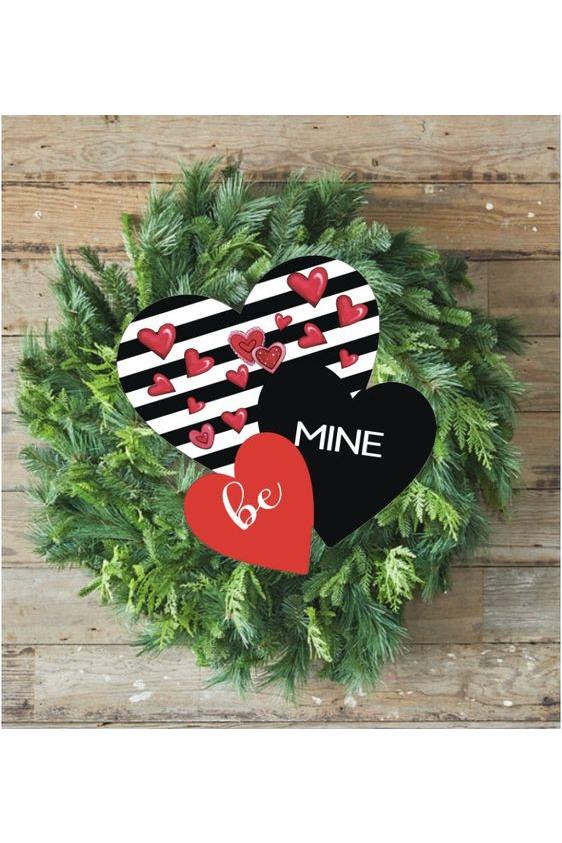 Be Mine Triple Hearts Valentine Sign - Wreath Enhancement