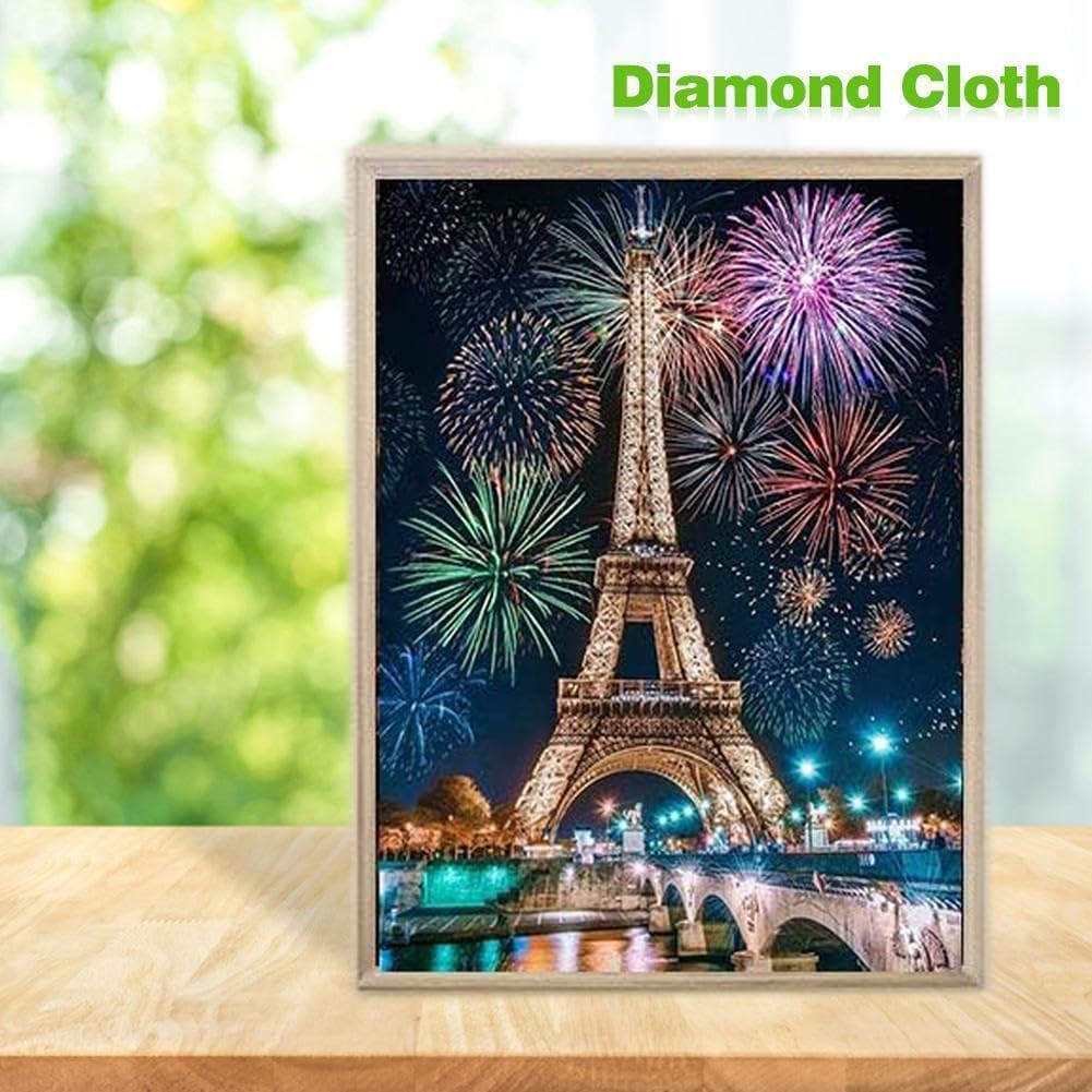 5D Diamond Eiffel Tower Paint Kits for Adults, DIY Diamond Art Paris Eiffel Tower Painting Craft for Home Wall Decoration