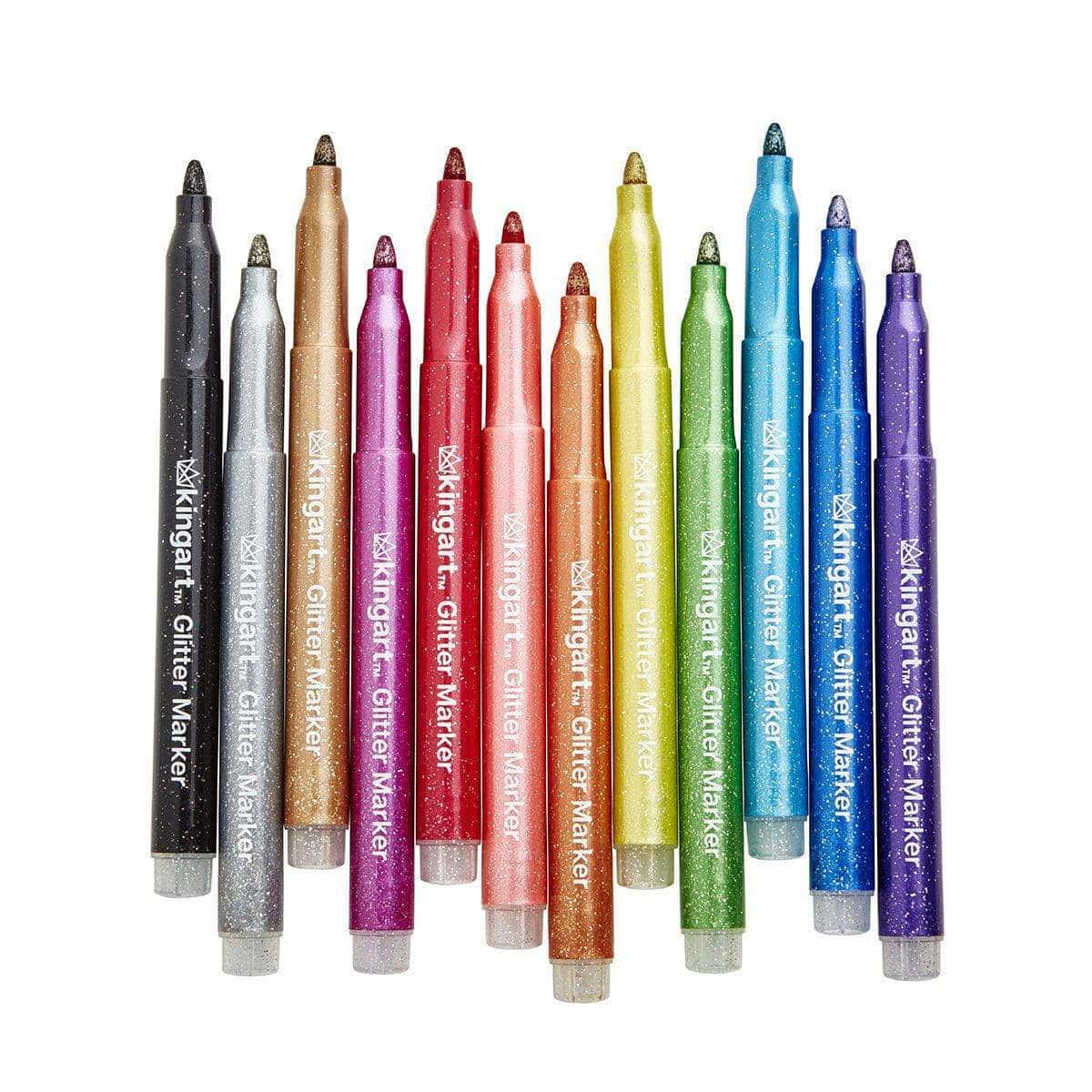 KINGART&#xAE; Glitter Markers 12 Colors