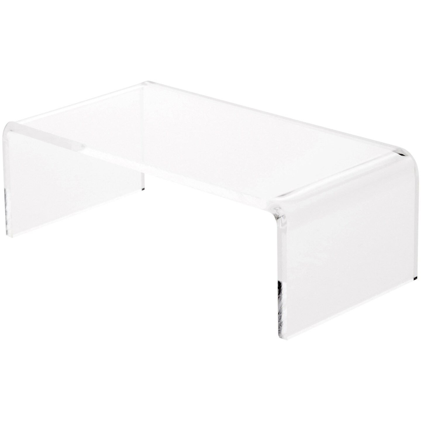 Plymor Clear Acrylic Rectangular Display Riser, 2&#x22; H x 6&#x22; W x 3&#x22; D (1/8&#x22; thick)