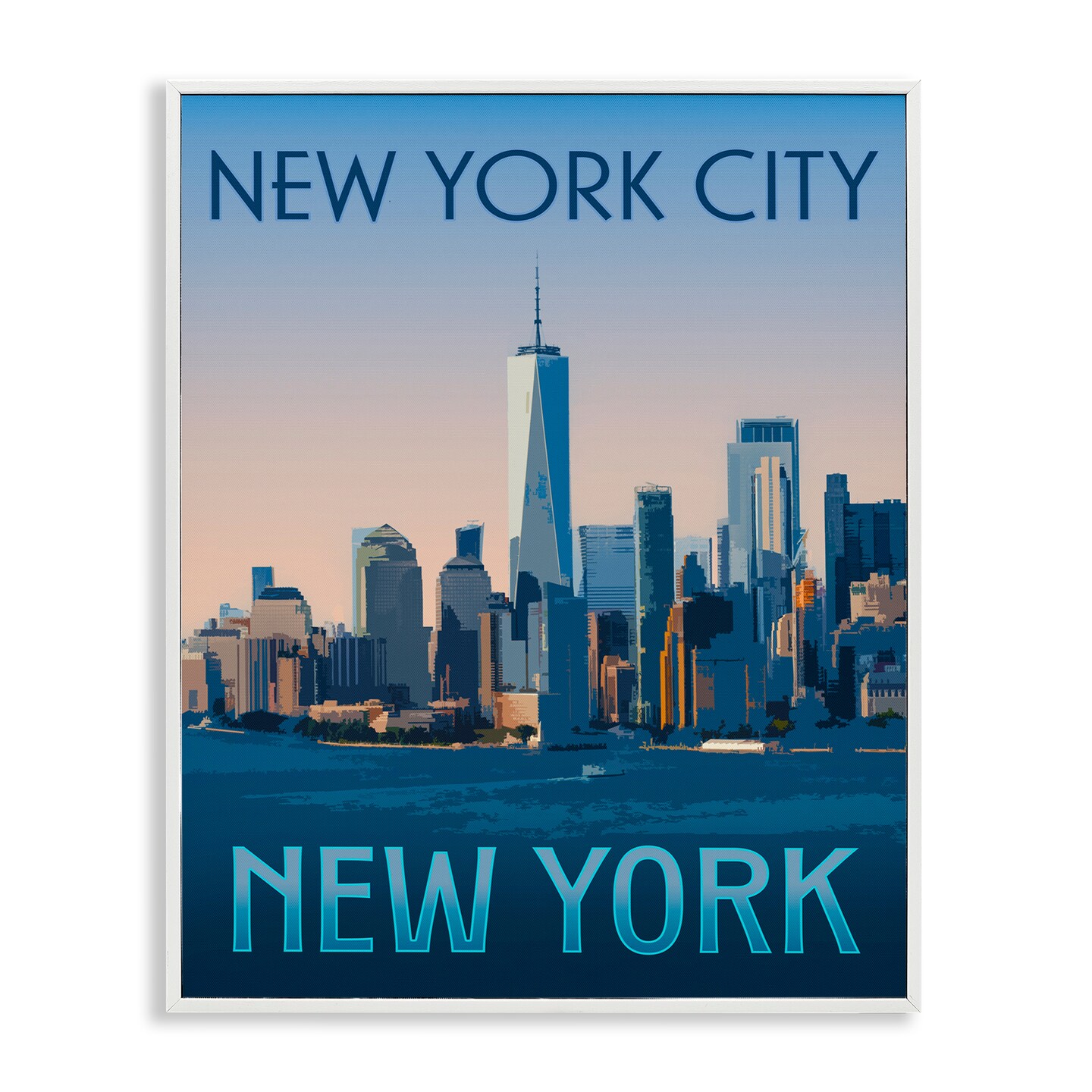 Stupell Industries New York Landmark Skyline Framed Giclee Design by Victoria Barnes
