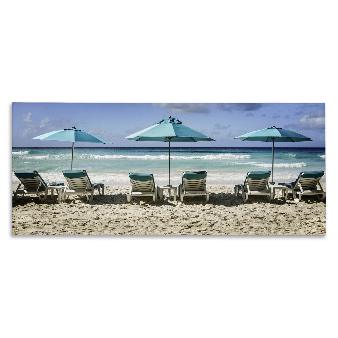 Stupell Industries Lined Up Beach Chairs Canvas Design by Mary Lou Johnson