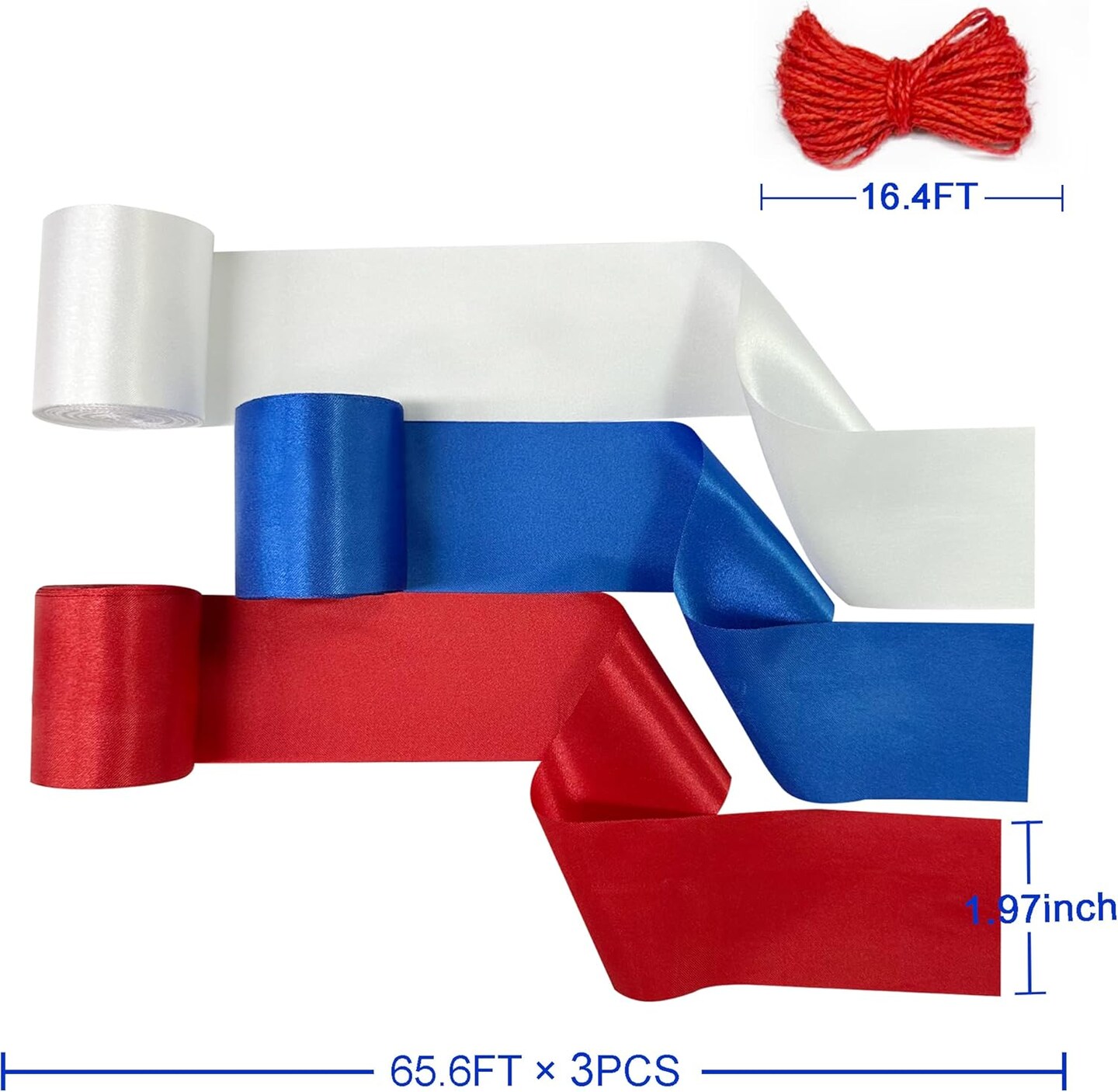 Red Blue and White Party Decorations Ribbon Fringe Hanging Curtain Streamer Backdrop Garlands for 4th of July American Independence Day USA National Day Patriotic Veterans Birthday Graduation Wedding