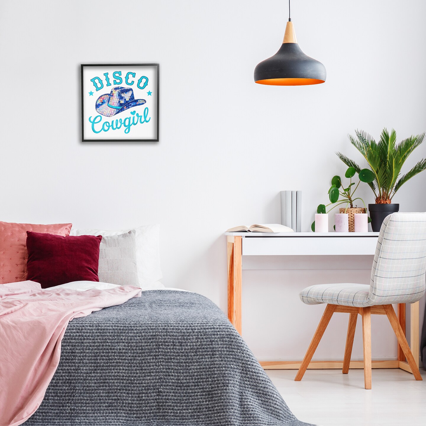 Stupell Industries Turquoise Disco Cowgirl Framed Giclee Design by Amanda Greenwood