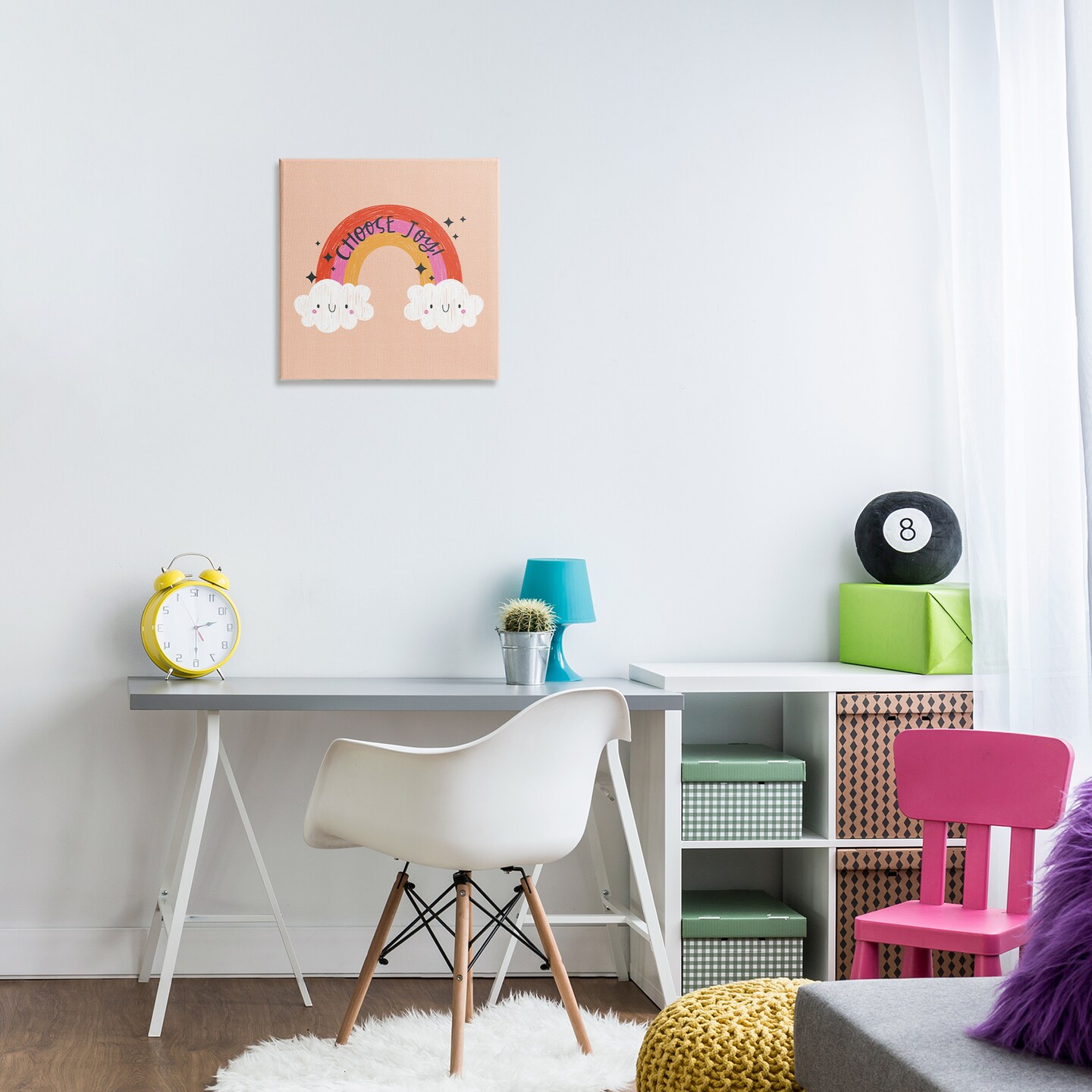 Stupell Industries Choose Joy Happy Rainbow Canvas Design by Sarah Hickman