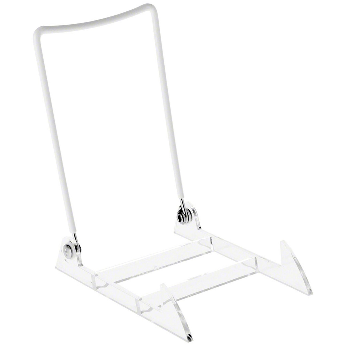 Gibson Holders 4PL Adjustable White Wire and Clear Acrylic Display Easel, 3.875" W x 5.375" D x 6.25" H