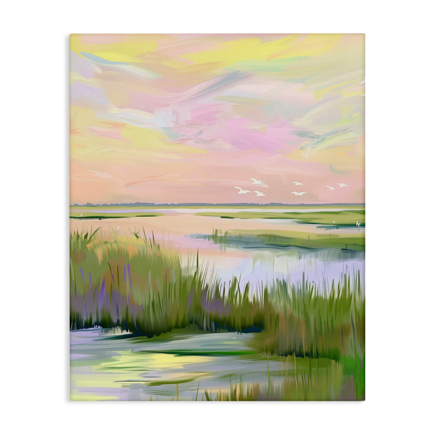 Stupell Industries Soft Pink Marshland Sunrise Canvas Design by Arlington Prints