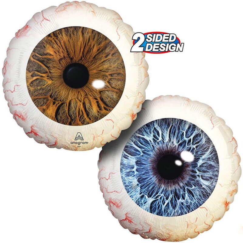 Creepy Brown & Blue Eyeballs 17 Inch Foil Balloon