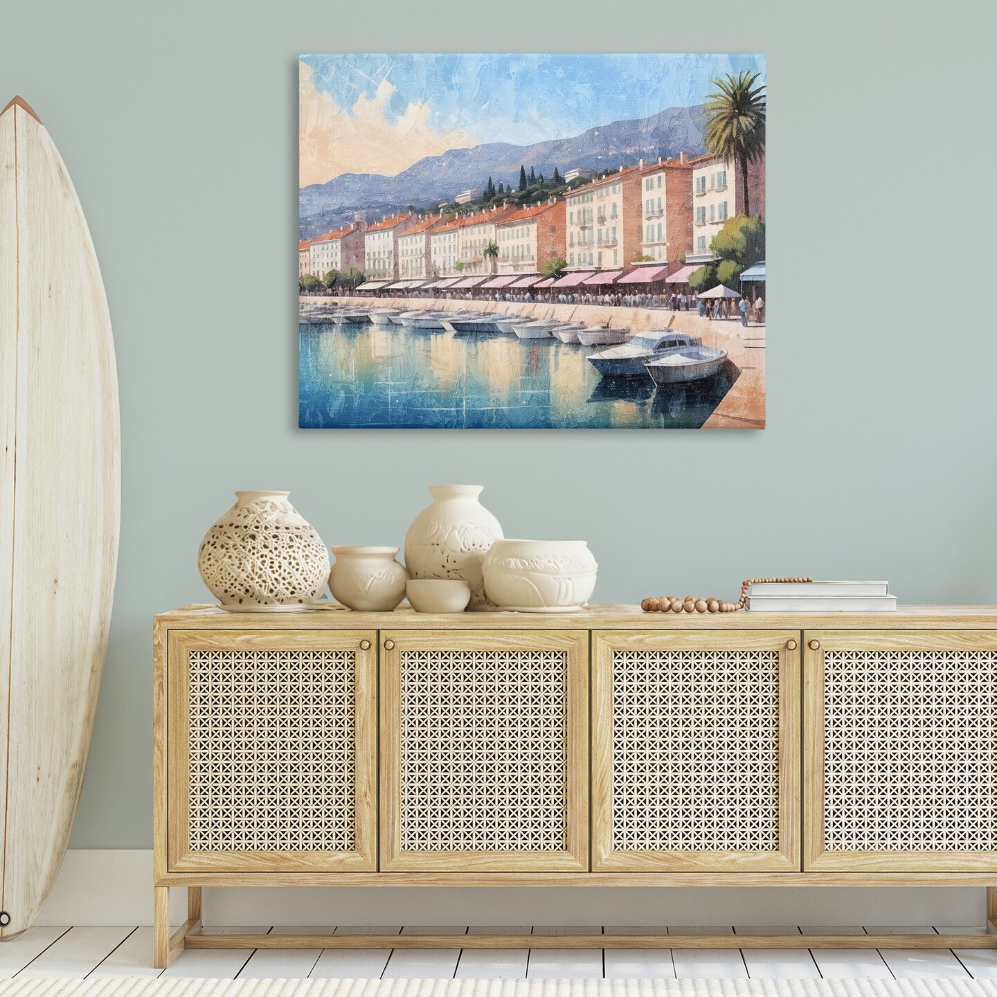 Stupell Industries Quaint Seaside Marina Canvas Design by Kim Allen