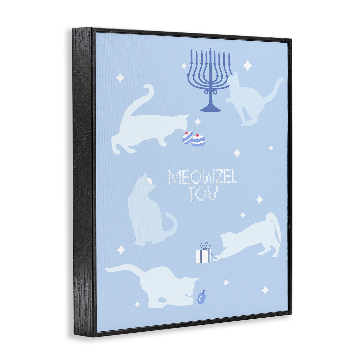 Stupell Industries Meowzel Tov Seasonal Cats Framed Giclee Design by Lil&#x27; Rue