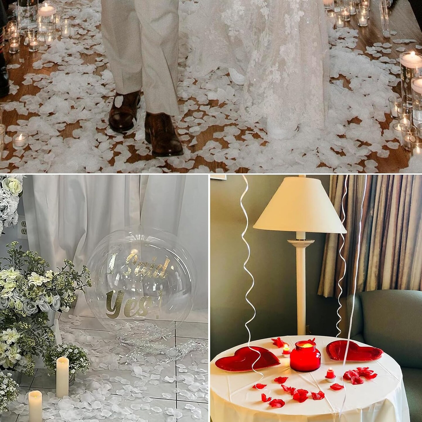 2000 PCS Silk Rose Petals, Artificial Flower Petals for Wedding Party, Valentine's Day,Romantic Night,Proposal Anniversary Flower Decorations Color Dark-Red