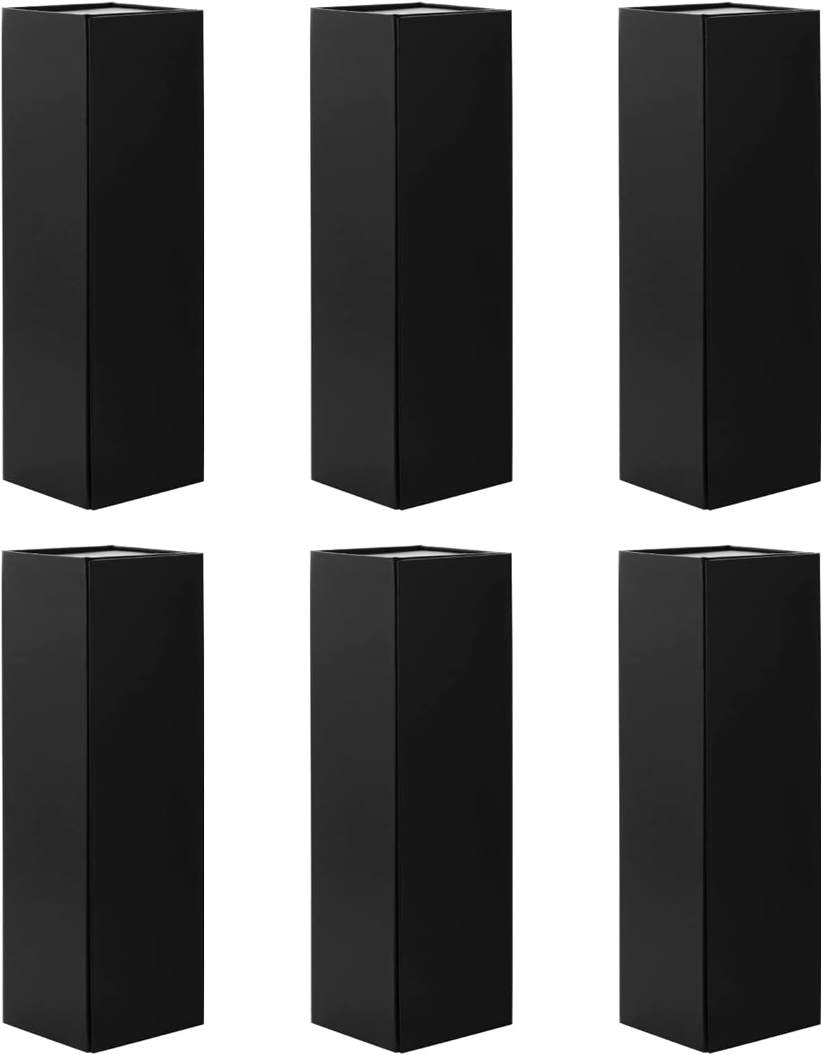 6 Wine Gift Boxes 13.5x4.5x4 Inches, Magnetic Closure Collapsible Wine Bottle Gift Boxes for Liquor and Champagne (Matte Black)