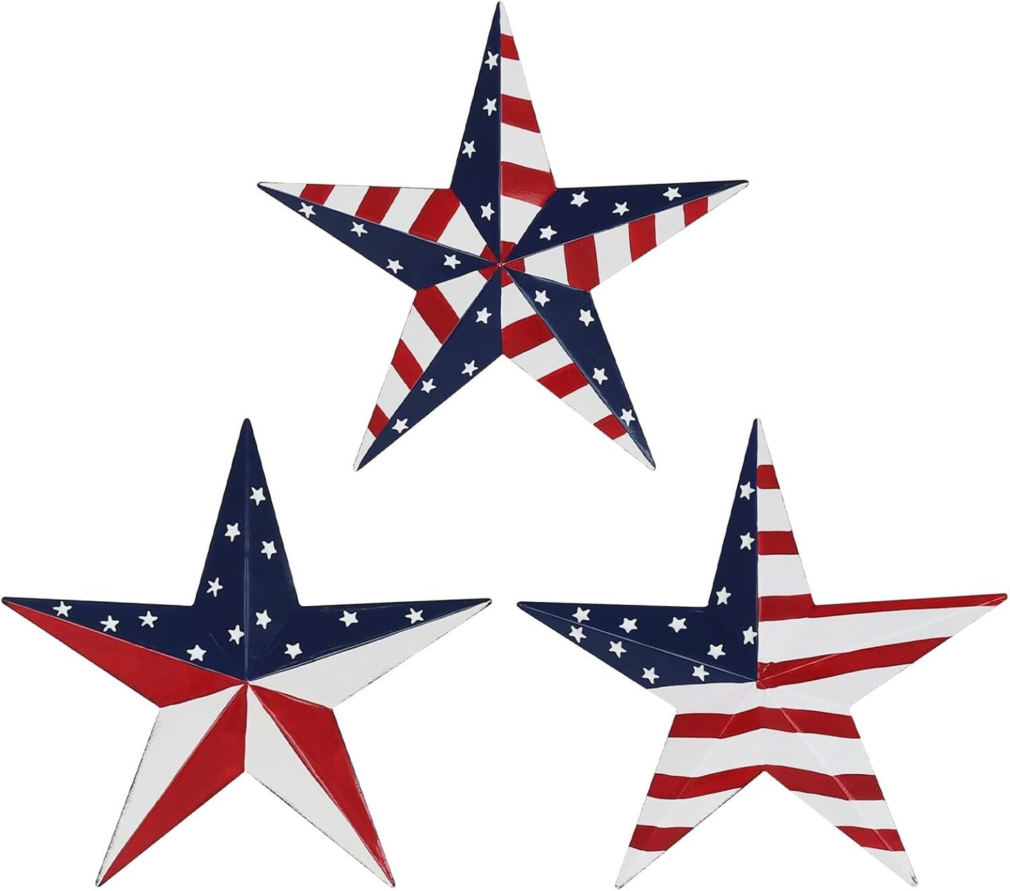 3 PCS Metal Star 4th of July Decorations Outdoor