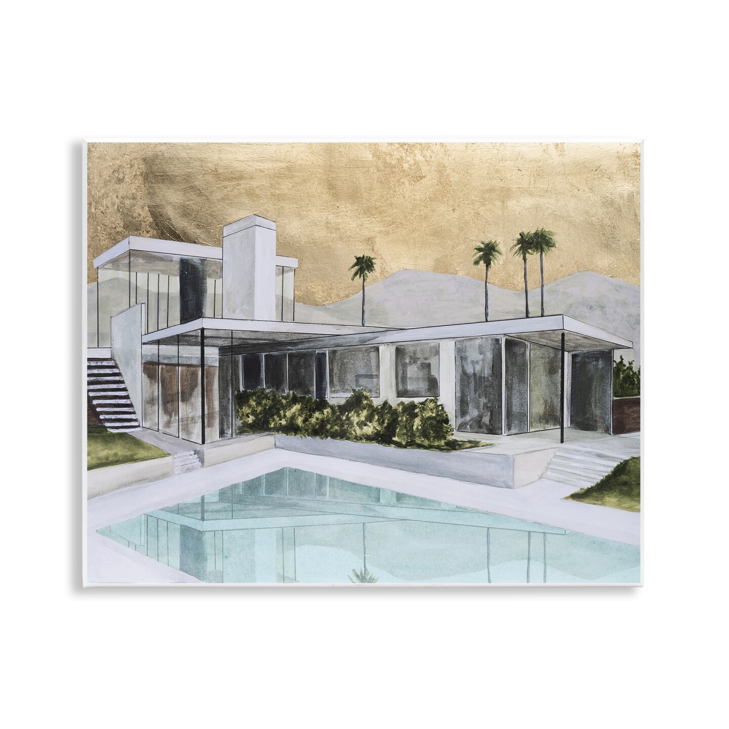 Stupell Industries Chic Tropical Pool Yard Wall Plaque Design by Michael Willett