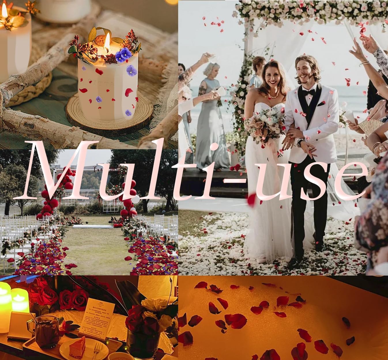 Biodegradable Wedding Confetti,Dried Flower Petals - Natural Dried Rose, Jasmine &#x26; Forget-Me-Not Petals