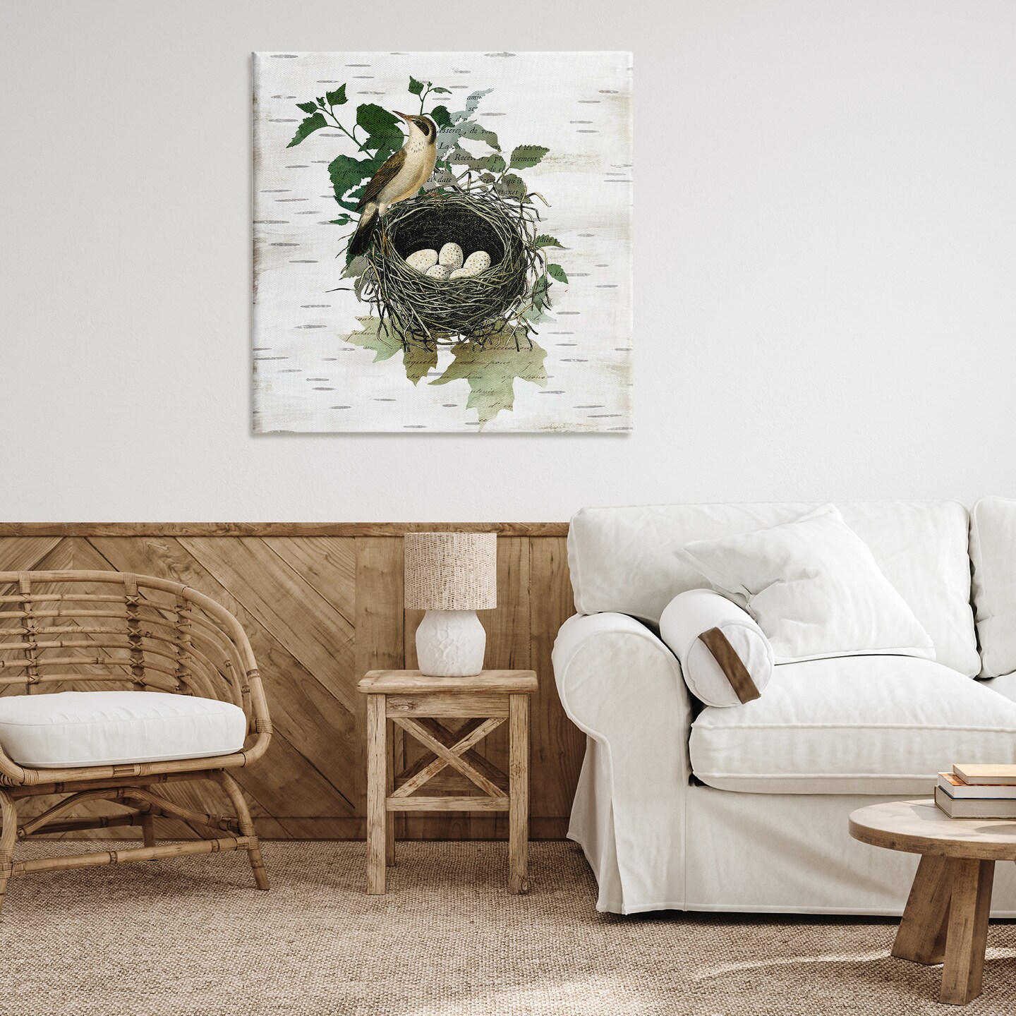 Stupell Industries Vintage Bird Nest & Flora Canvas Design by Susan Arnot