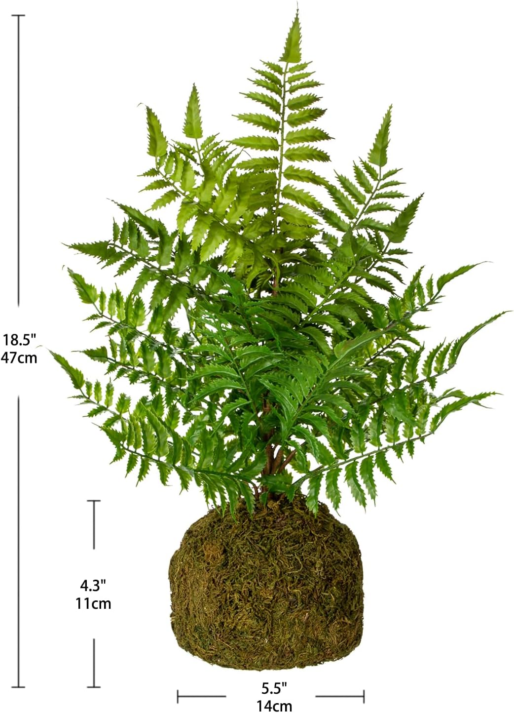 Fake Plants 18'' Tall Artificial Boston Fern Plant Realistic Faux Plants with Mossy Plant Bale, Ferns Artificial Plants Indoor Potted Plants Artificial Decor for Home Office Farmhouse Kitchen Bathroom