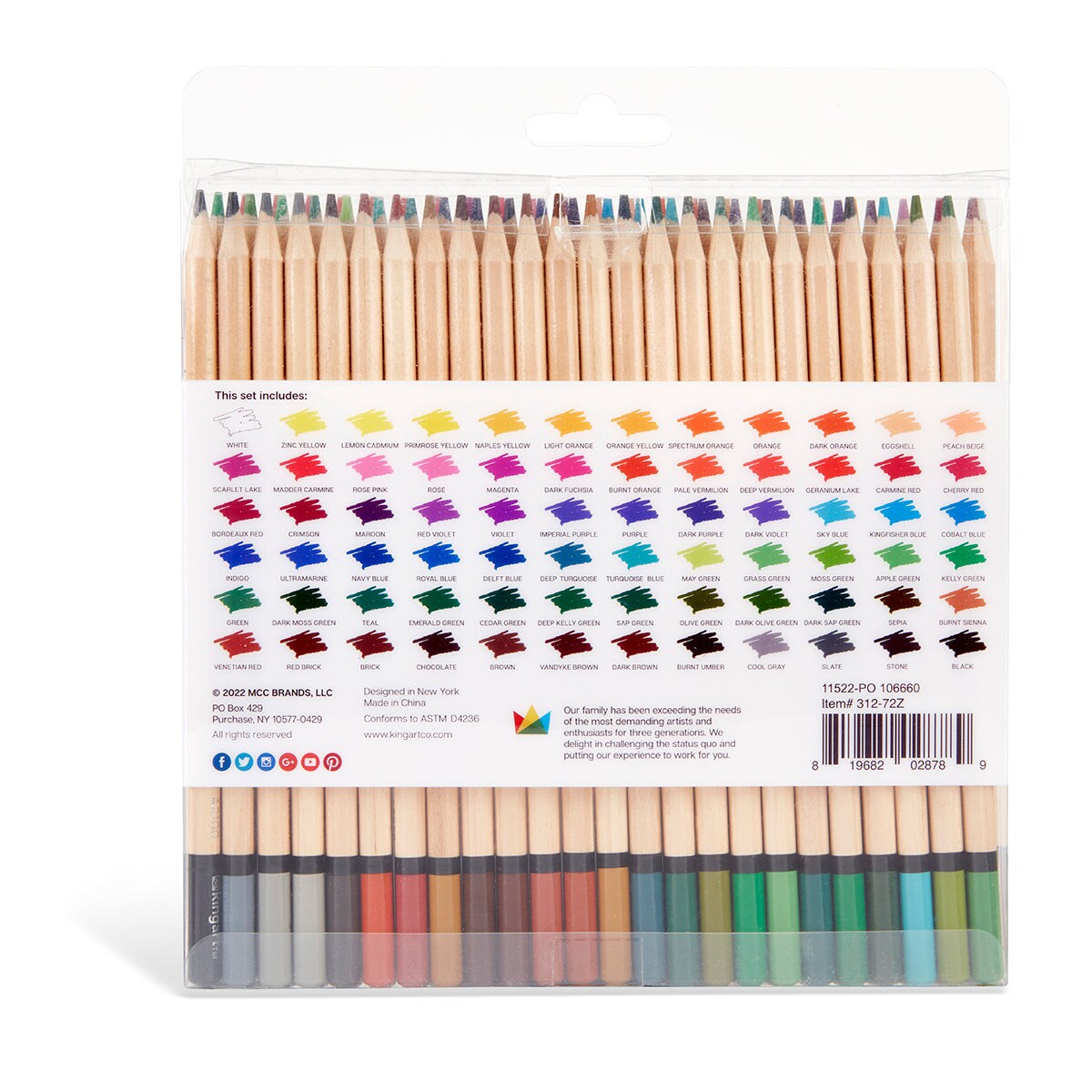 KINGART&#xAE; Colored Pencil Set, 72 Colors