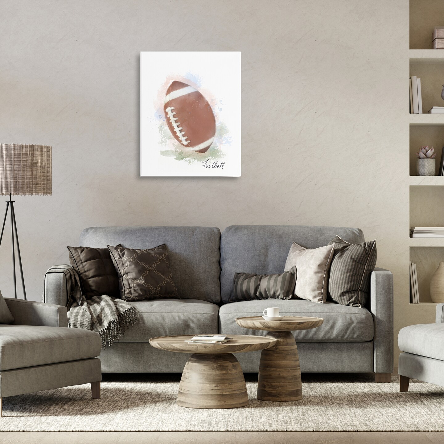 Stupell Industries Soft Pastel Football Canvas Design by Matthew Piotrowicz