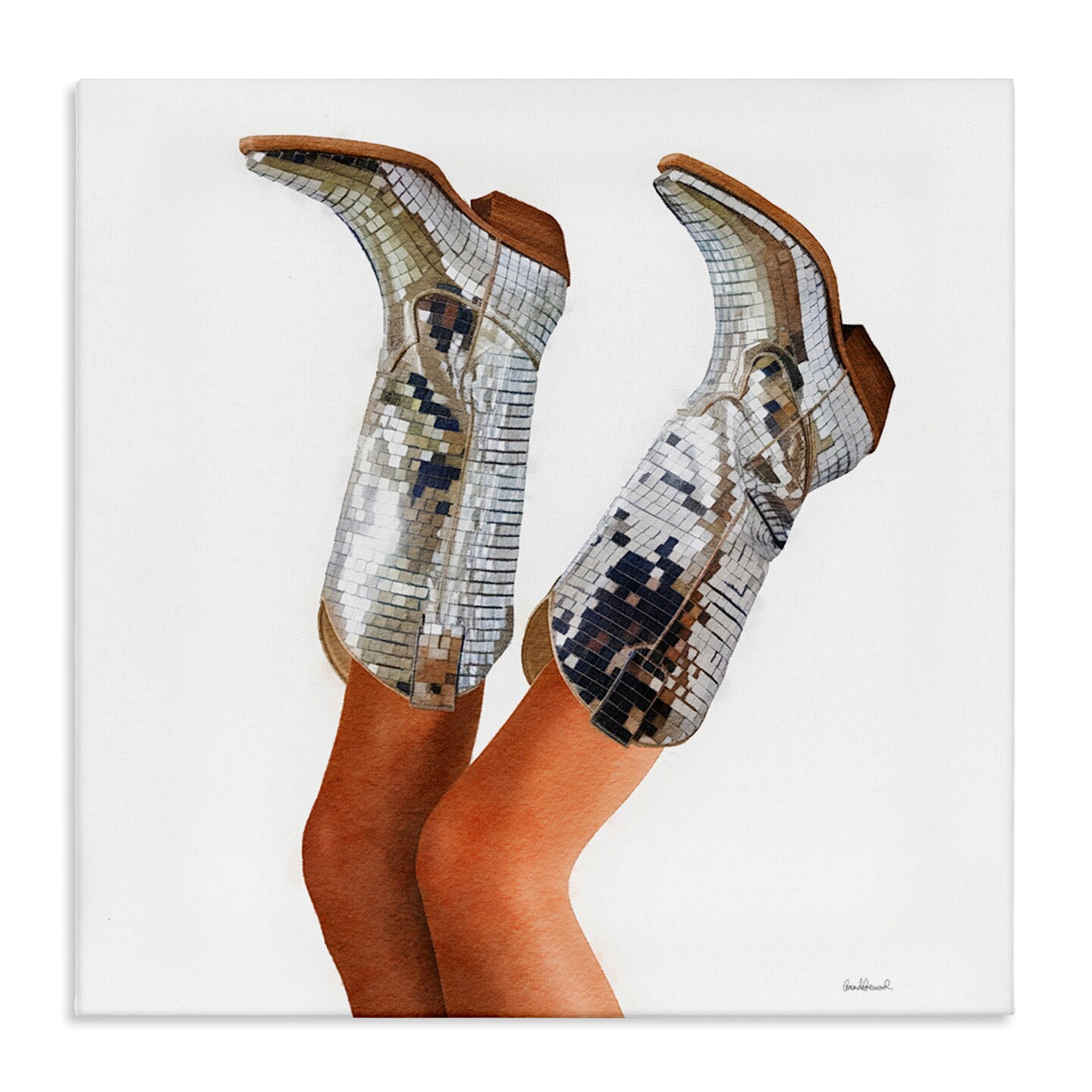 Stupell Industries Glitzy Glam Cowgirl Boots Canvas Design by Amanda Greenwood