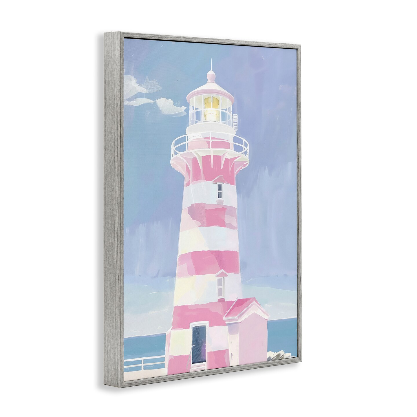 Stupell Industries Muted Coastal Lighthouse Framed Giclee Design by Arlington Prints