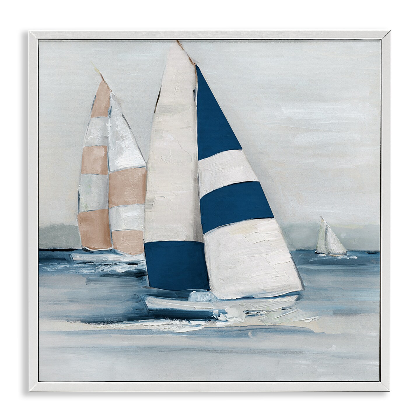 Stupell Industries Striped Sailboat Voyage Framed Giclee Design by ...