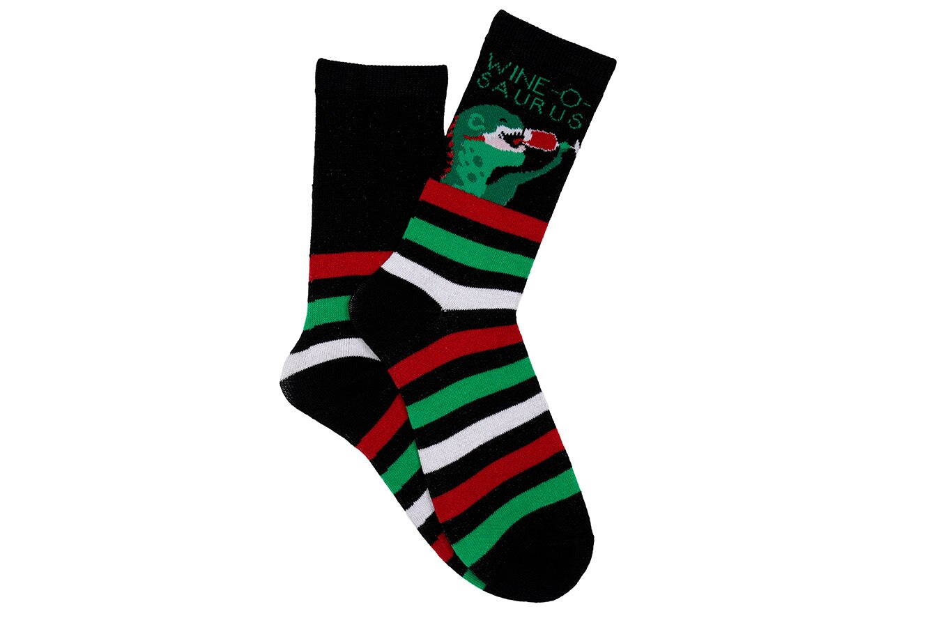 Everything Legwear Wine-O-Saurus Christmas Crew Sock