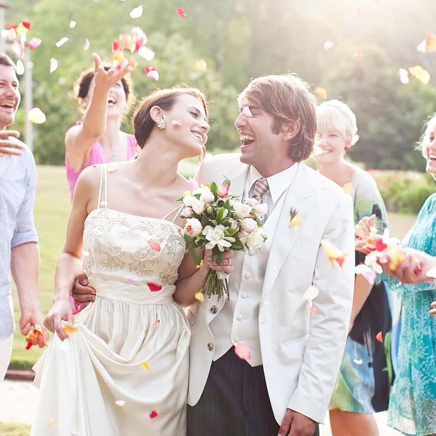 Dried Rose Flower Petals Biodegradable Confetti, 30 Cups Mix Real Natural White Pink Yellow Rose Petals for Wedding Proposal Party Valentine's Day Decor Flower Girls