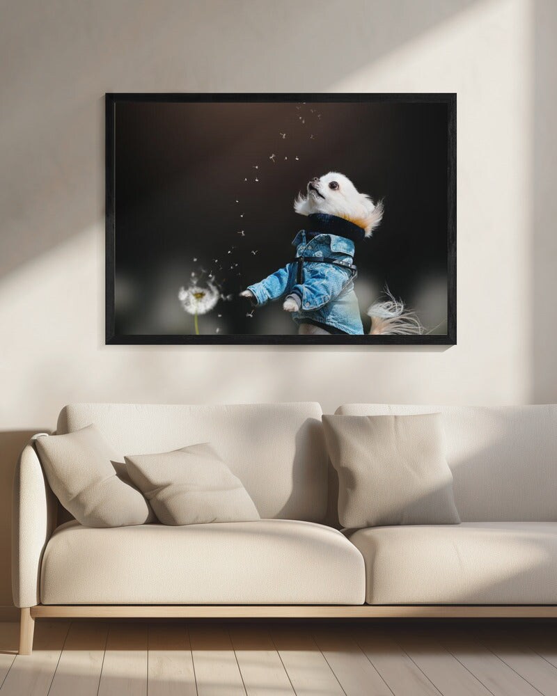 Fluffy - Lienjp 24x36 Black Framed Art | Home or Office Art