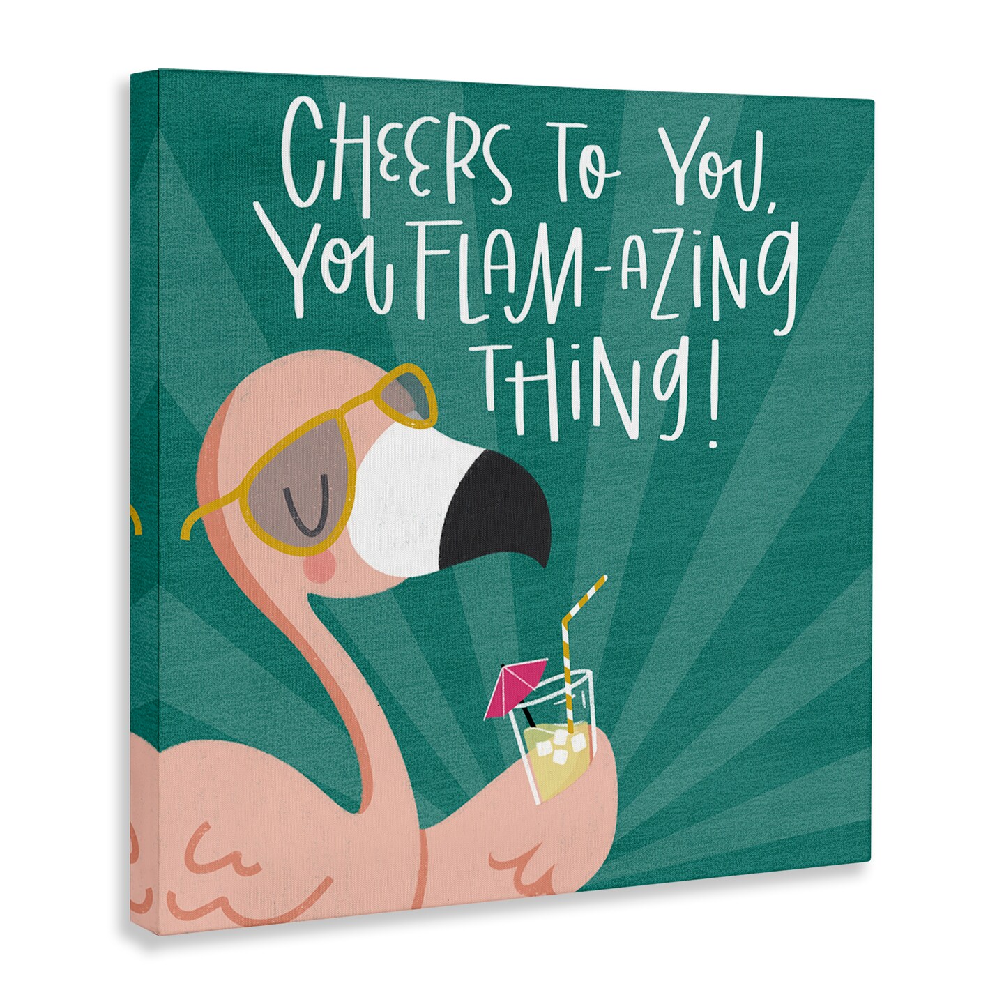 Stupell Industries Cheers To You Flamazing Canvas Design by Sarah Hickman